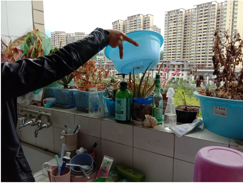 图一:毕业生返校前宿舍老师义务浇花